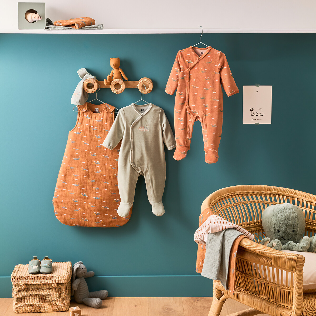 COLEÇÃO LA REDOUTE<br>Conjunto de 2 pijamas em fluweel, montanha