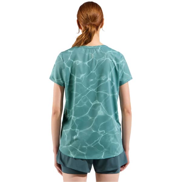 T-shirt running ODLO ZEROWEIGHT CHILL-TEC PRINT CREW NECK S/S W ARCTIC