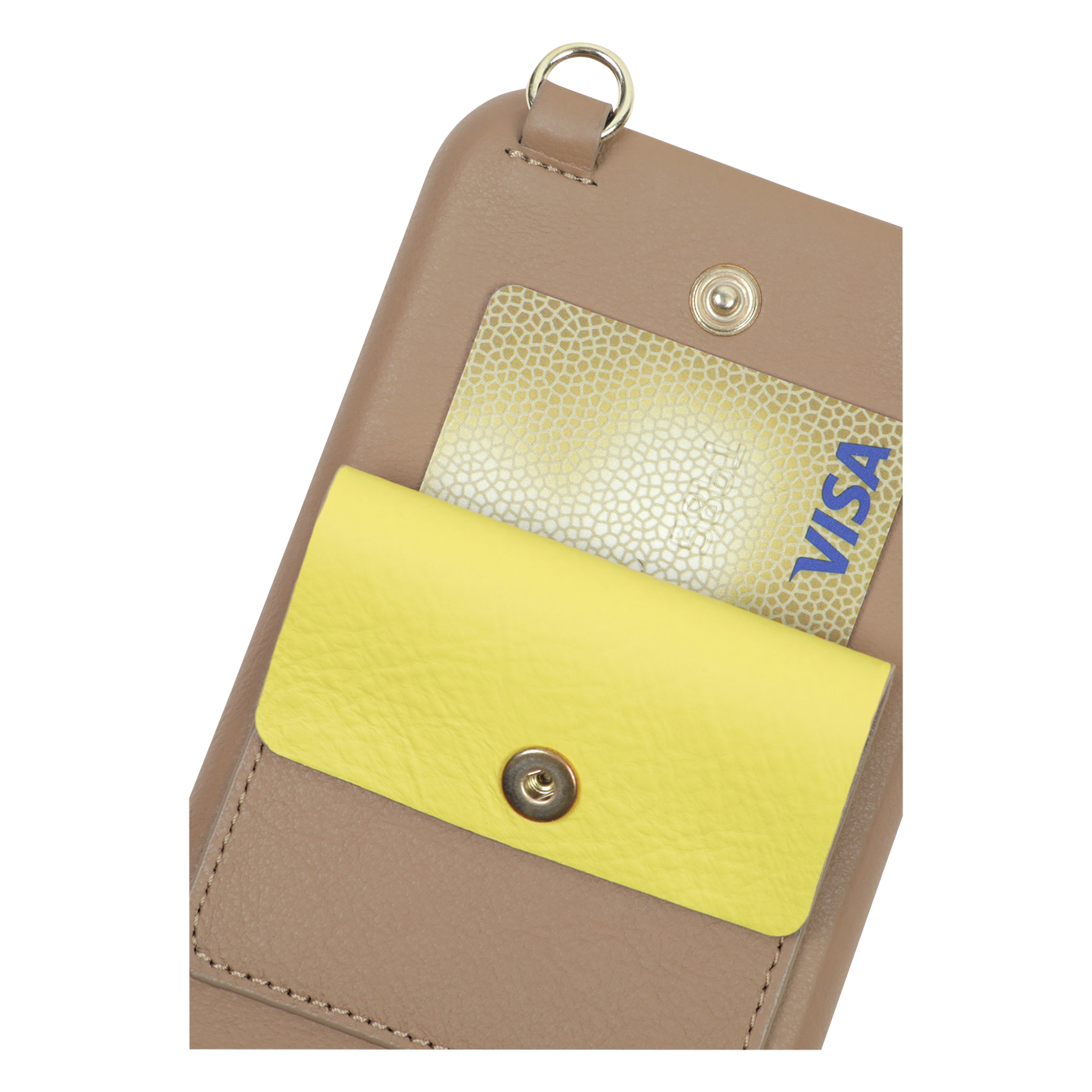 LOU - Etui pour iPhone avec pochette en cuir| Marron
