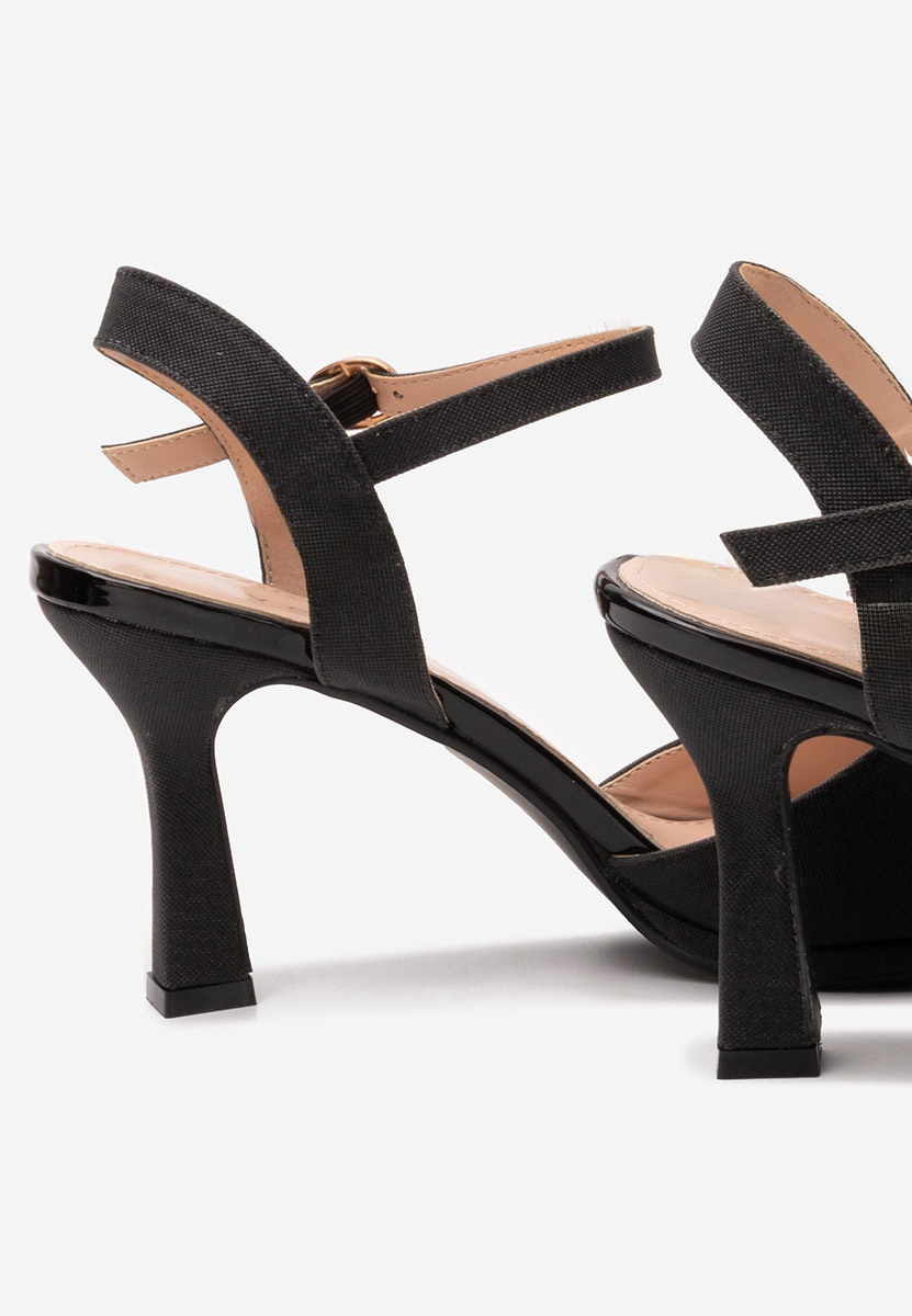 Sandales à talon noires Donella