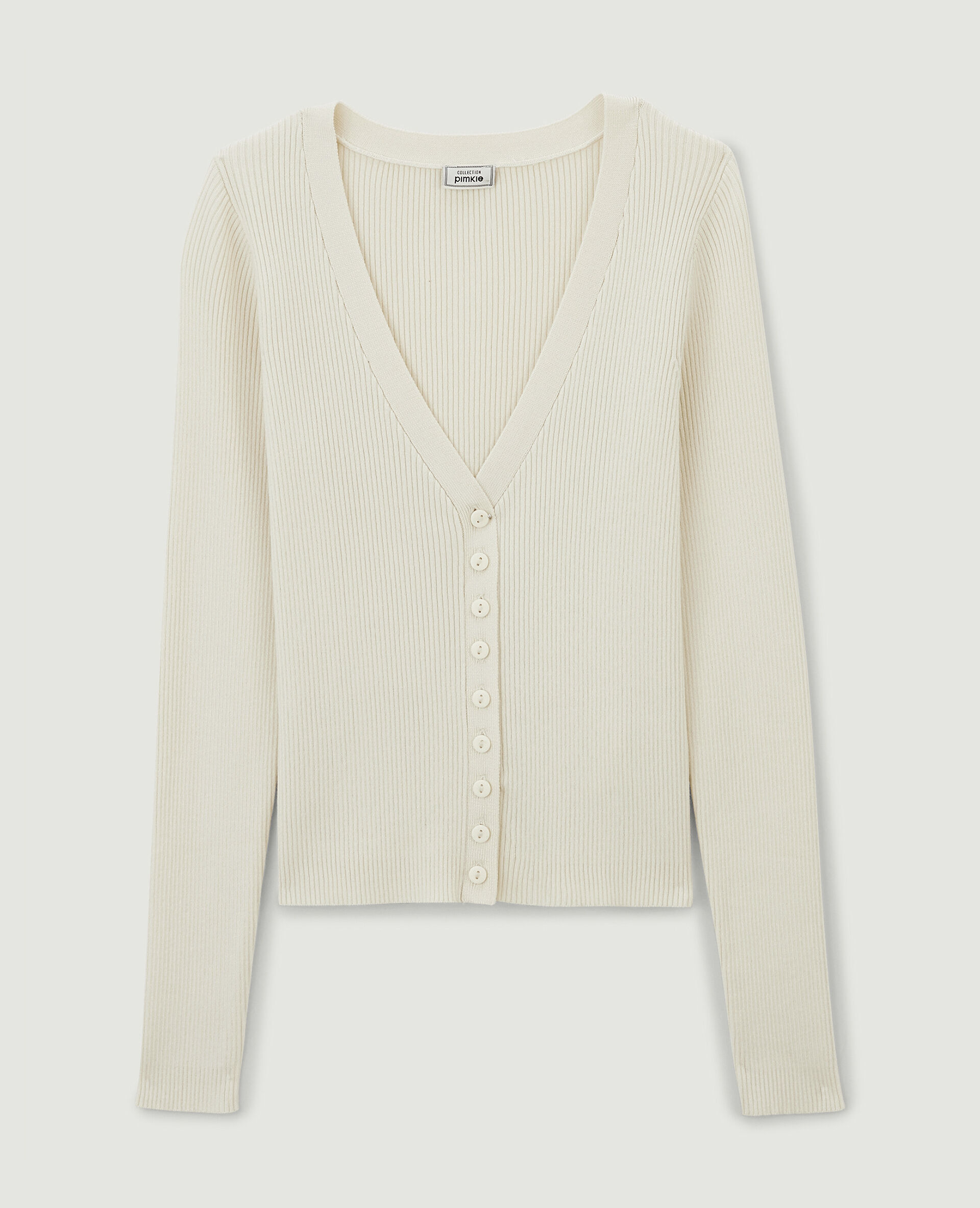 Gilet en maille côtelée - Beige