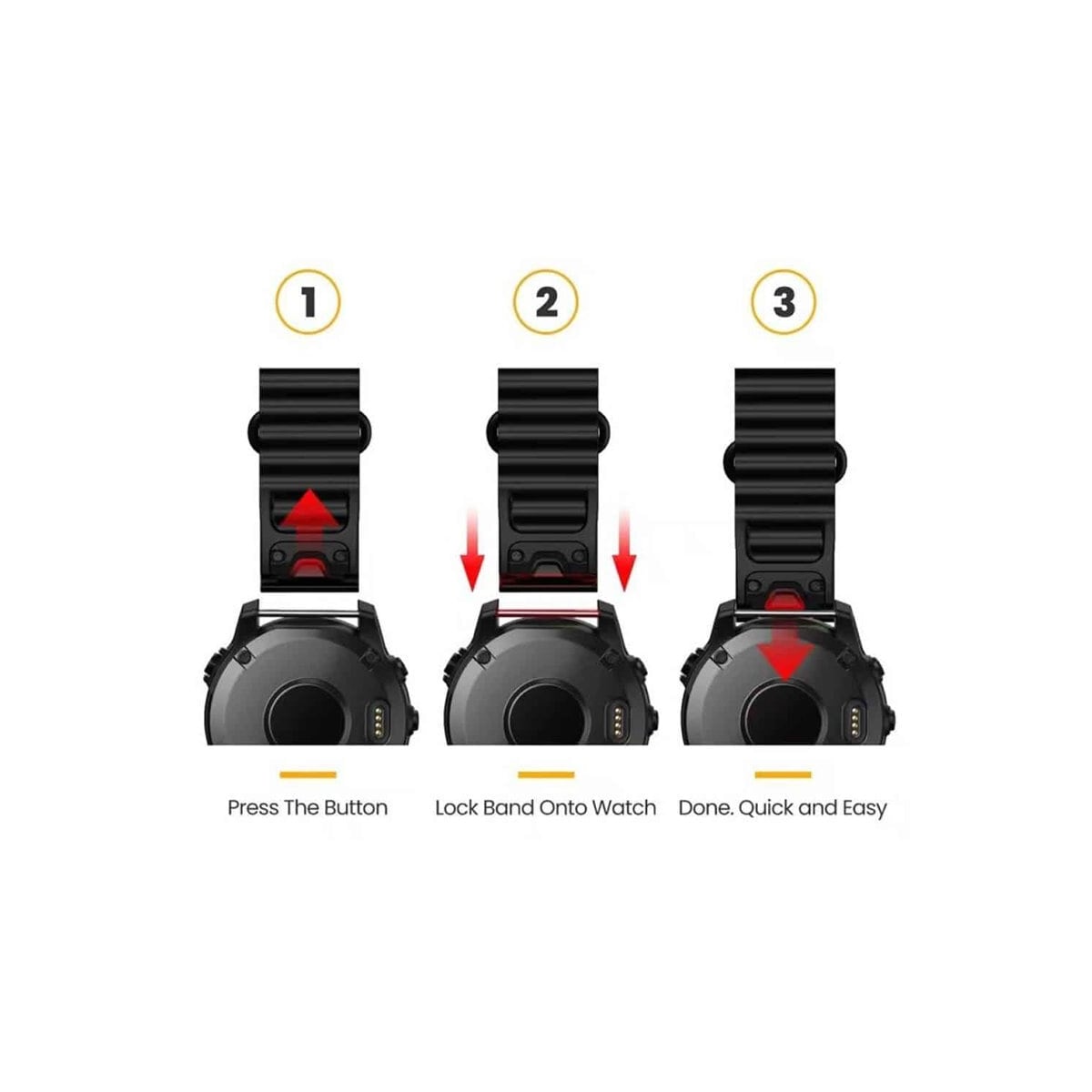 Ocean klokkereim Garmin Quatix 3 - Svart