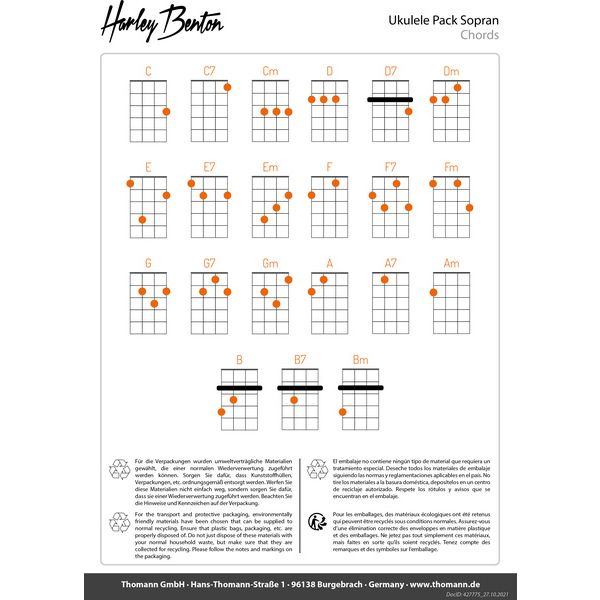 Harley Benton DLX Mahogany Soprano Pack