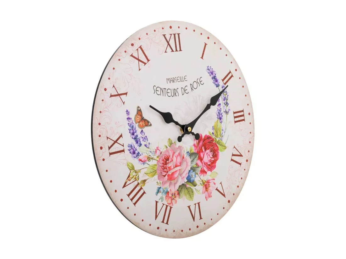 Horloge murale en bois blanc d34x2h