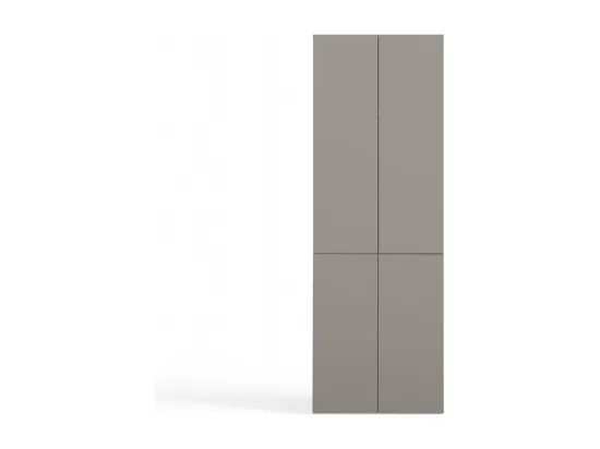 RORY - Armoire de salle de bain avec panier - Dimensions 174x60x30 - Meuble de rangement salle de bain espace buanderie - Gris