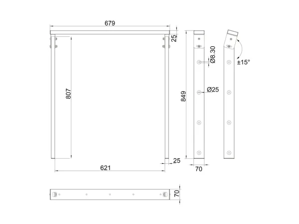 Multibrackets M Ceiling Mount Pro OM46N-D - Komponenter til montering (monteringsbase) - vipning - for fladt panel - stål - sort - loftsmonterbar