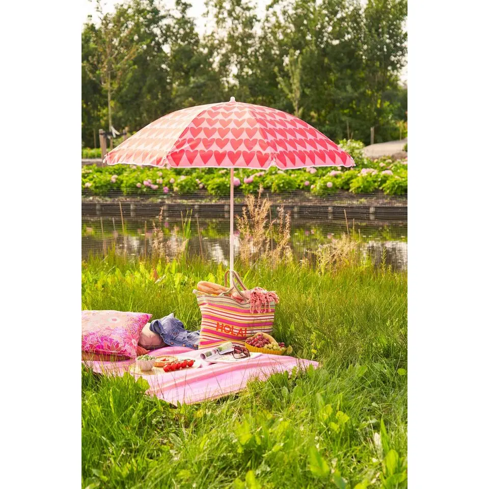 Mica Decorations Strandparasol - H180 x Ø160 cm - Roze