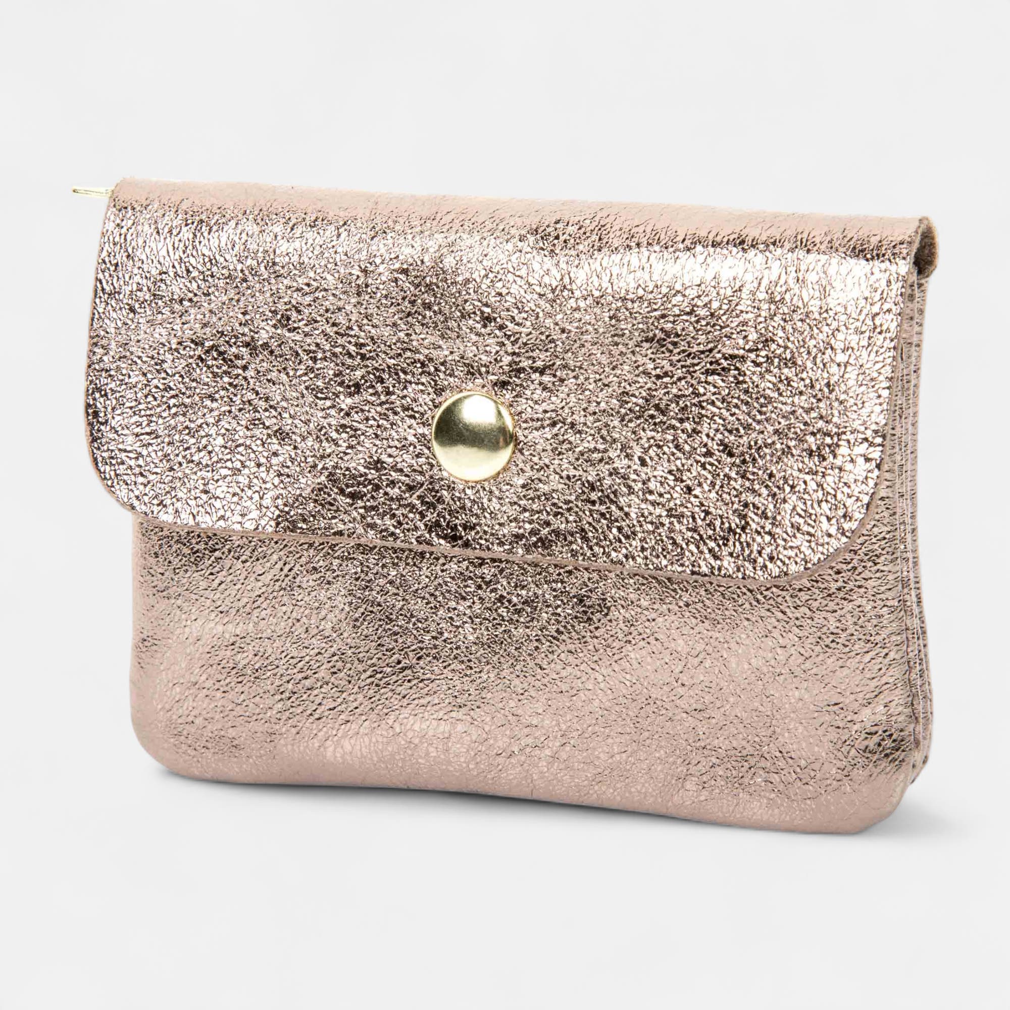 Petite maroquinerie en cuir bronze