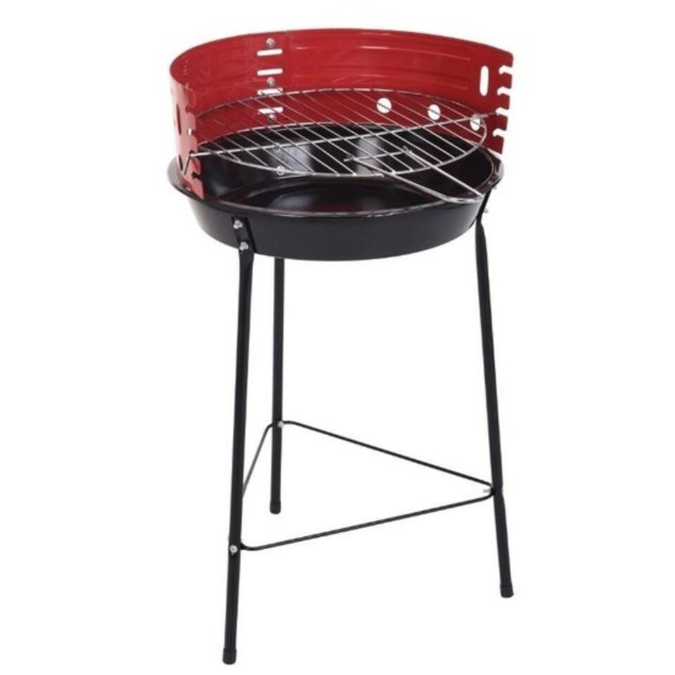 Barbecue - houtskool BBQ - driepoot - zwart/ rood - 53 cm