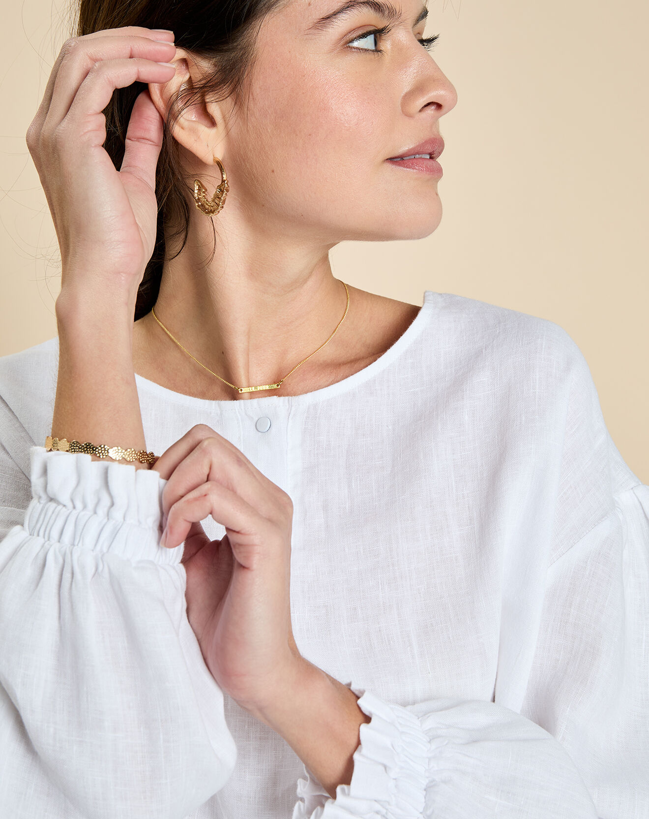 Harris Wilson Blouse 100% Lin Eliona blanche