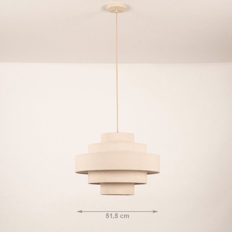 Beige Hanglamp - Linnen - Stijlvol Ontwerp - Licht- en Schaduwspel