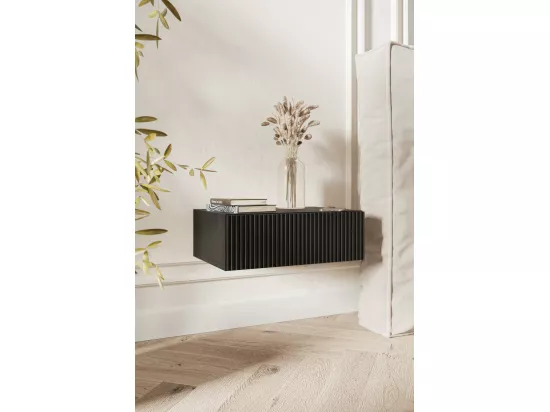 Table de chevet suspendue - 50 cm - noir - VELDIO