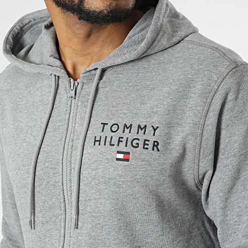 Sweat Zippé Capuche 2879 Gris Chiné