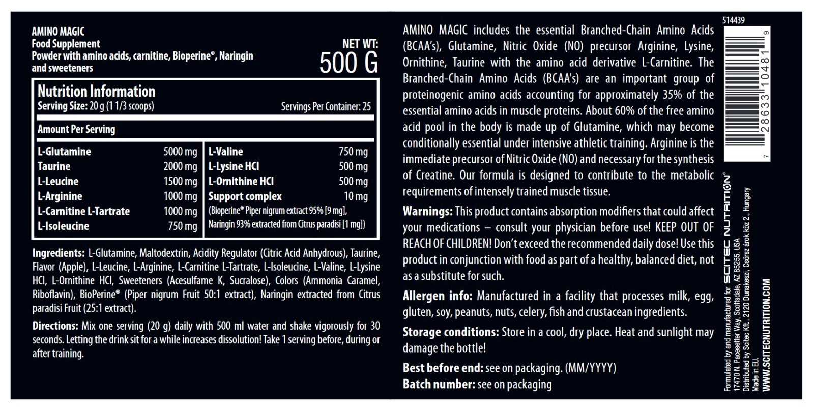 Scitec Nutrition Amino Magic 500 g