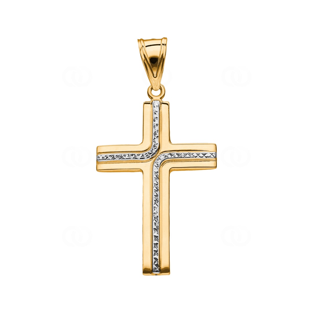 Anhänger 750/18 K Gelbgold Kreuz 50 x 30mm