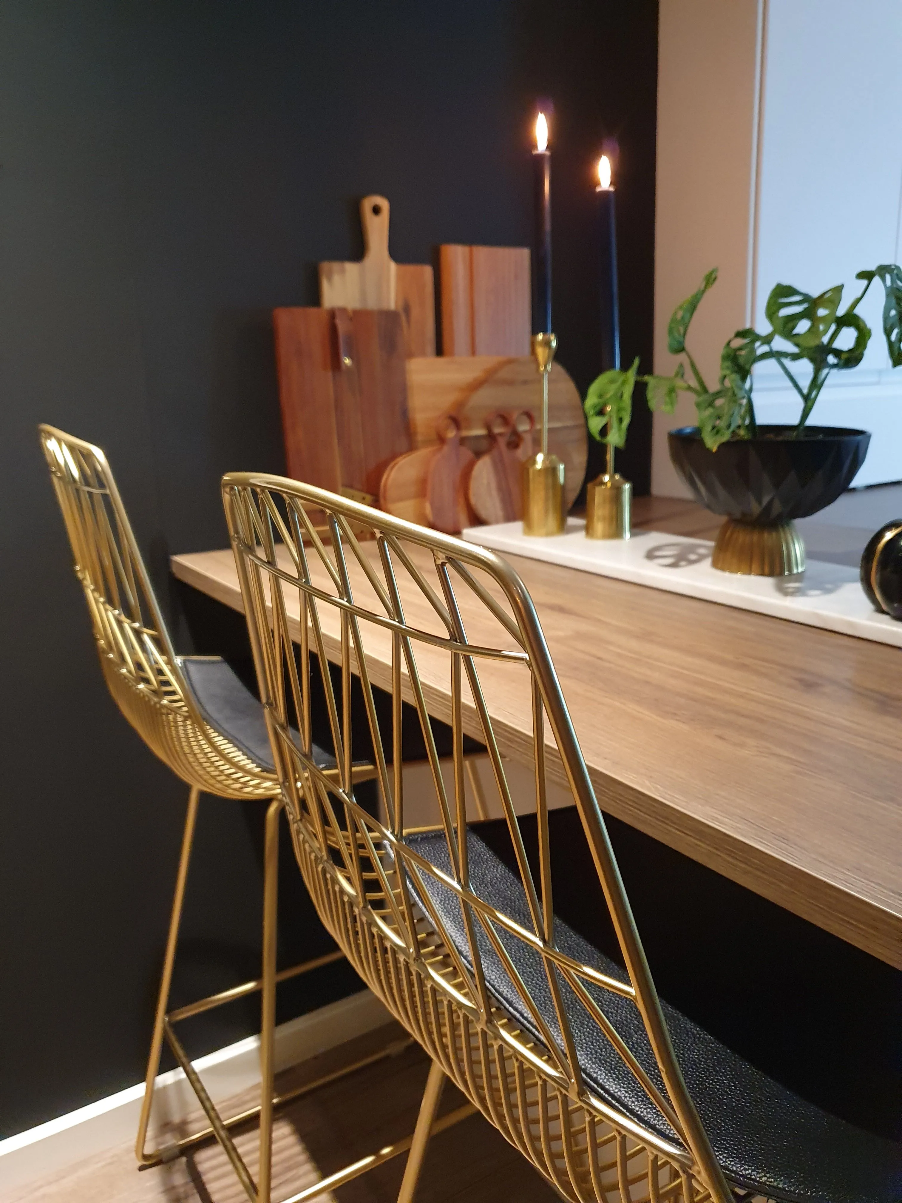 Set van 2 barstoelen PRESTON Metaal Goud