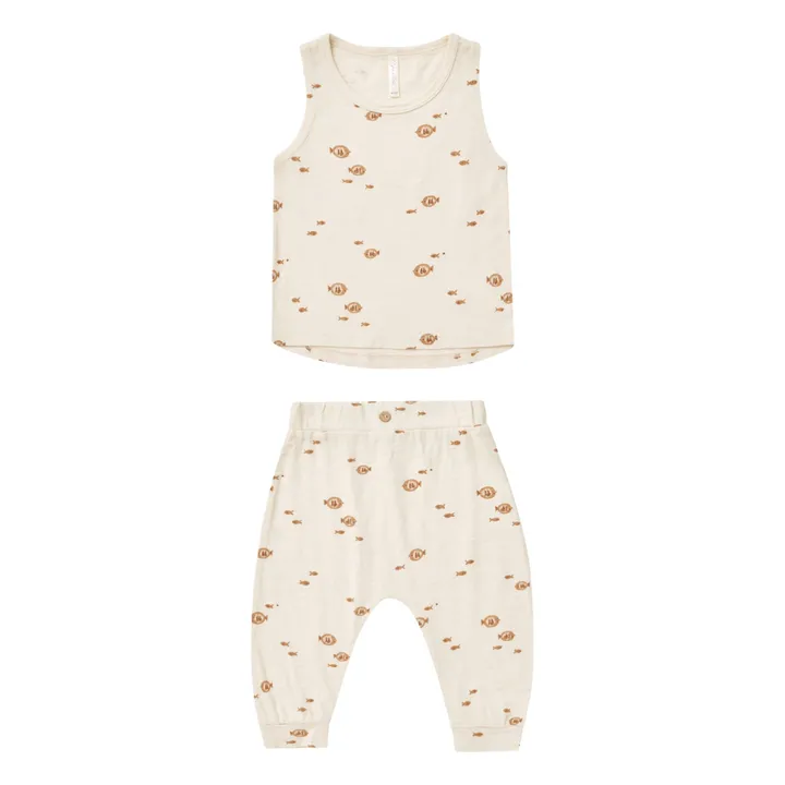 Rylee + Cru Débardeur et Pantalon Poissons | Ecru