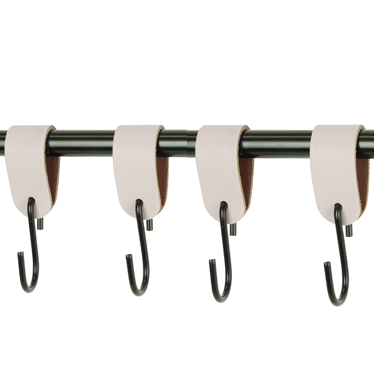 Leren S-haak hangers (set van 4) Lilapaars