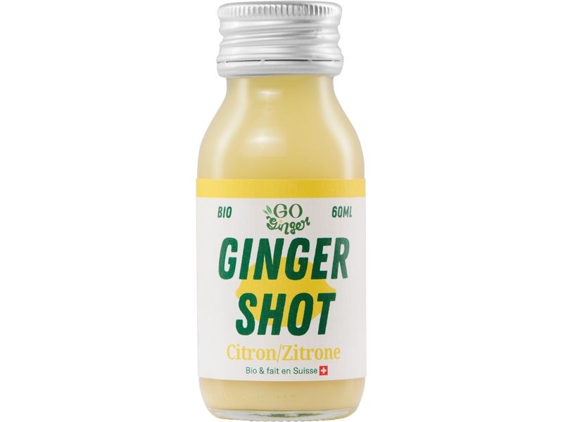 Go Ginger Ingwer Shot Zitrone Bio 60 ml 100% biologischer Ingwer Shot mit Apfel