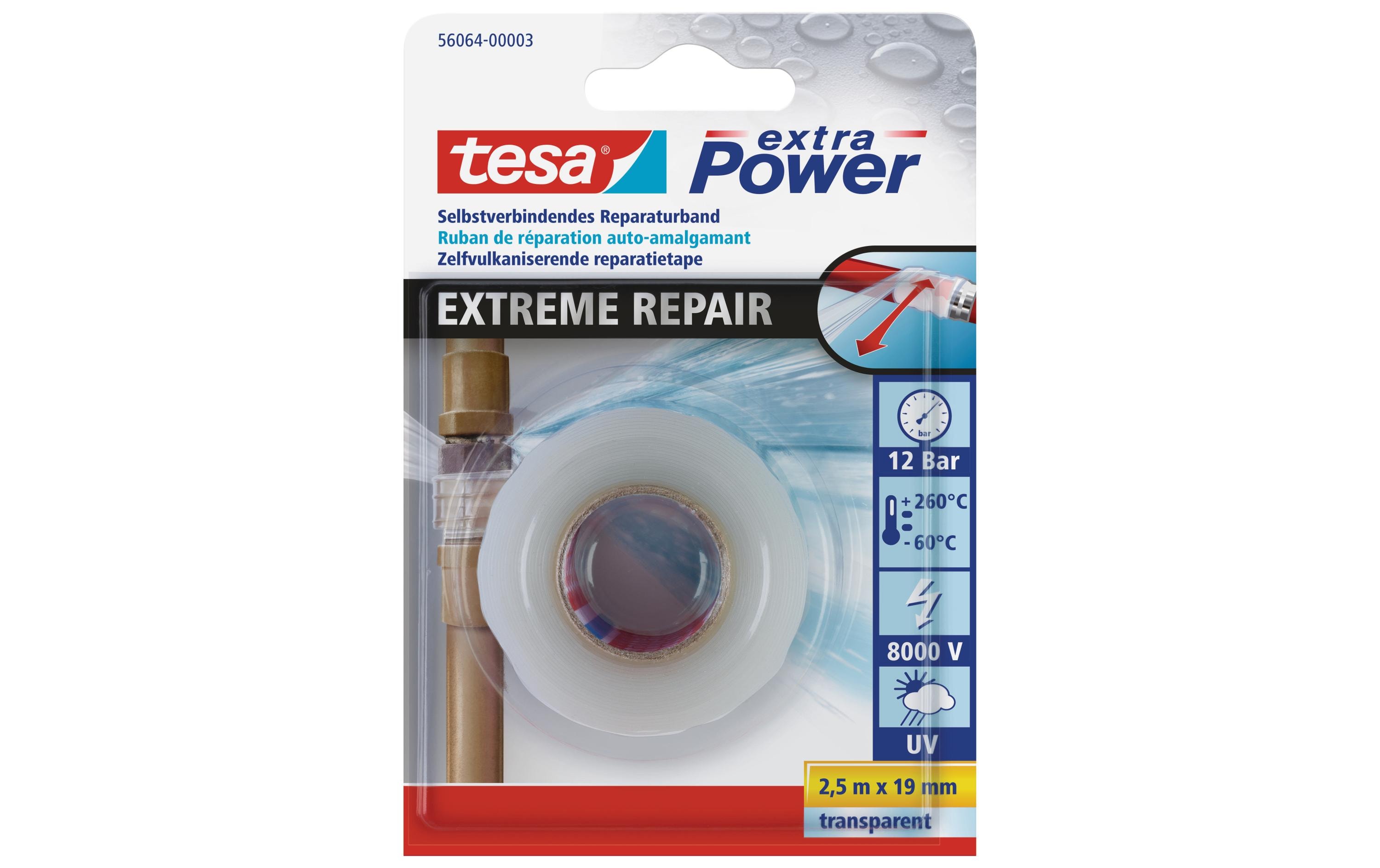 Dichtungsband Extreme Repair 2.5 m x 19 mm TransparentSelbstverschweissendes Dichtungsband, transparent