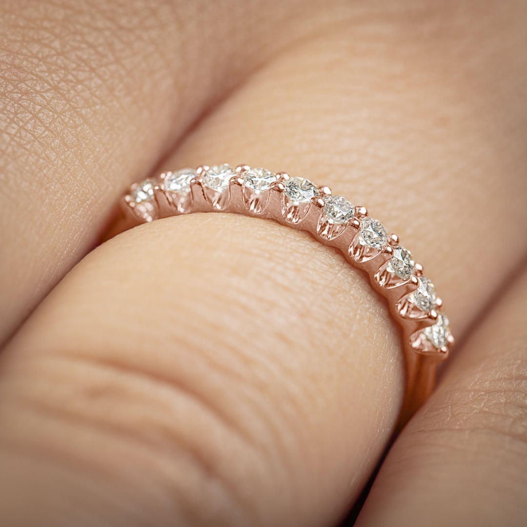 0.33 Karat Diamanten Mémoire Ring 750/18 K Roségold