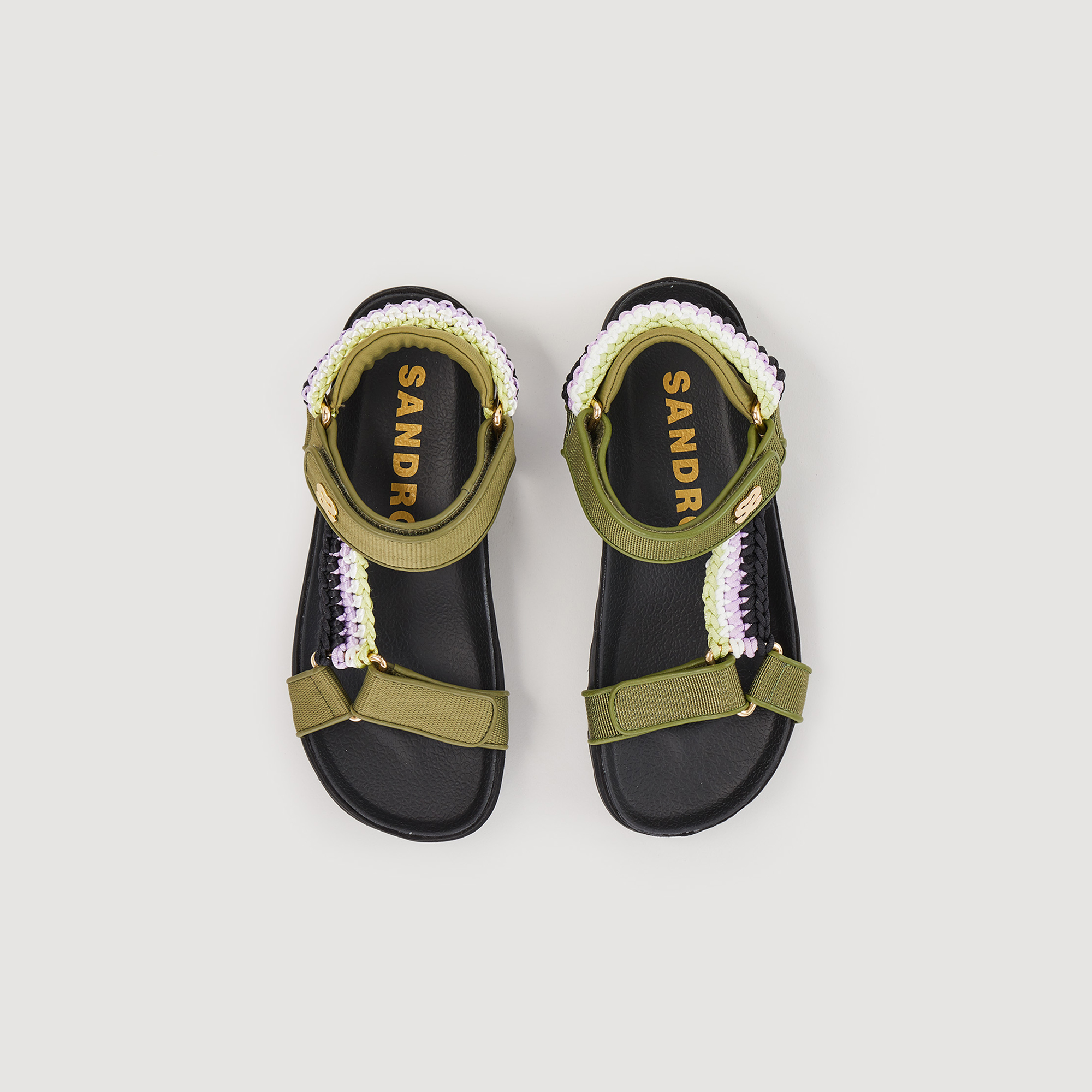 Sandales tressage colore