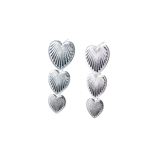 Friihof Siig Heart Triple Øreringe, Silver Plated Brass