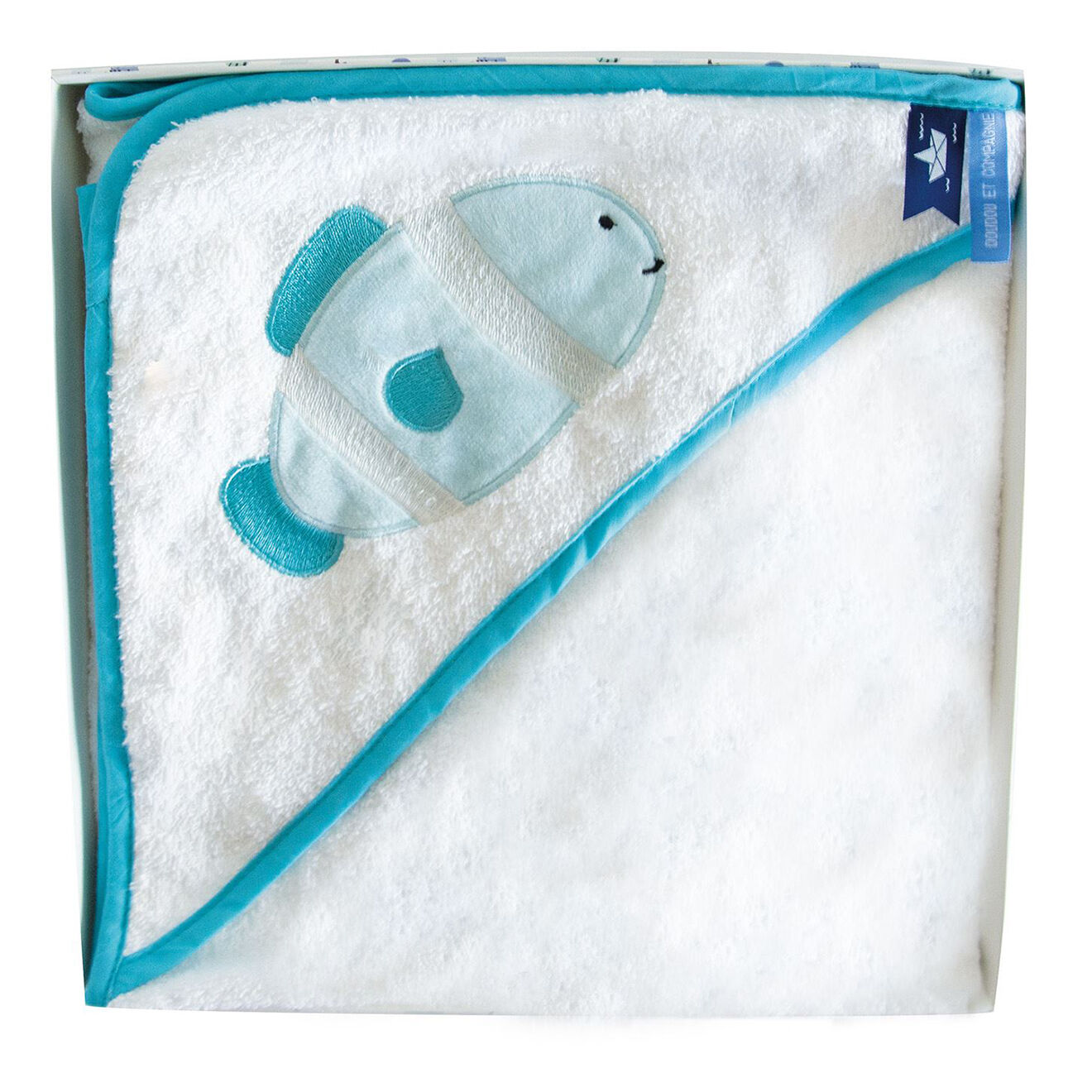 Doudou et Compagnie Poisson mignon avec doudou vert amande - 16x5 cm