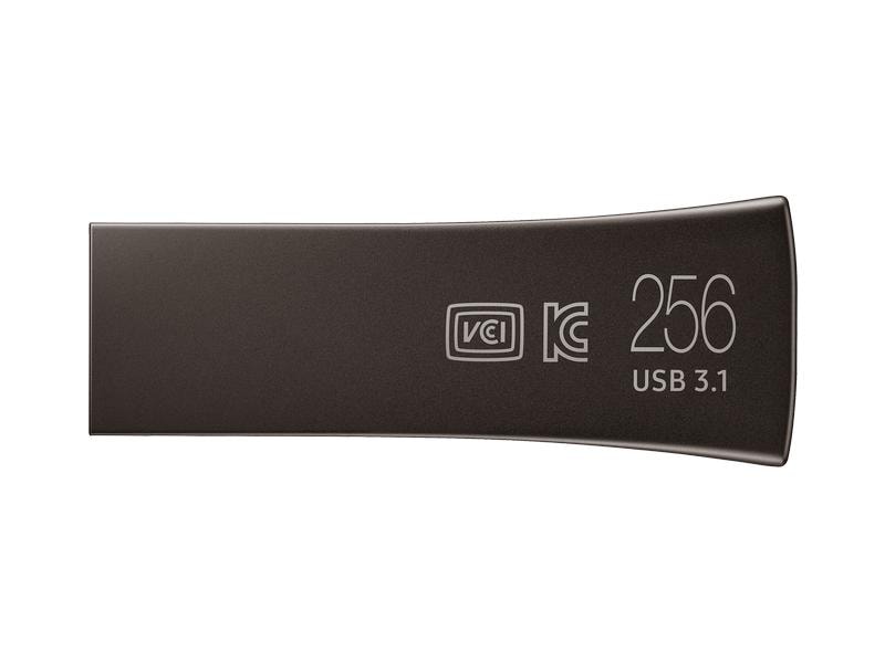 Samsung USB-Stick Bar Plus Titan Grau 256 GB USB-Stick mit 256 GB Speicherkapazität und 400 MB/s Lesegeschwindigkeit