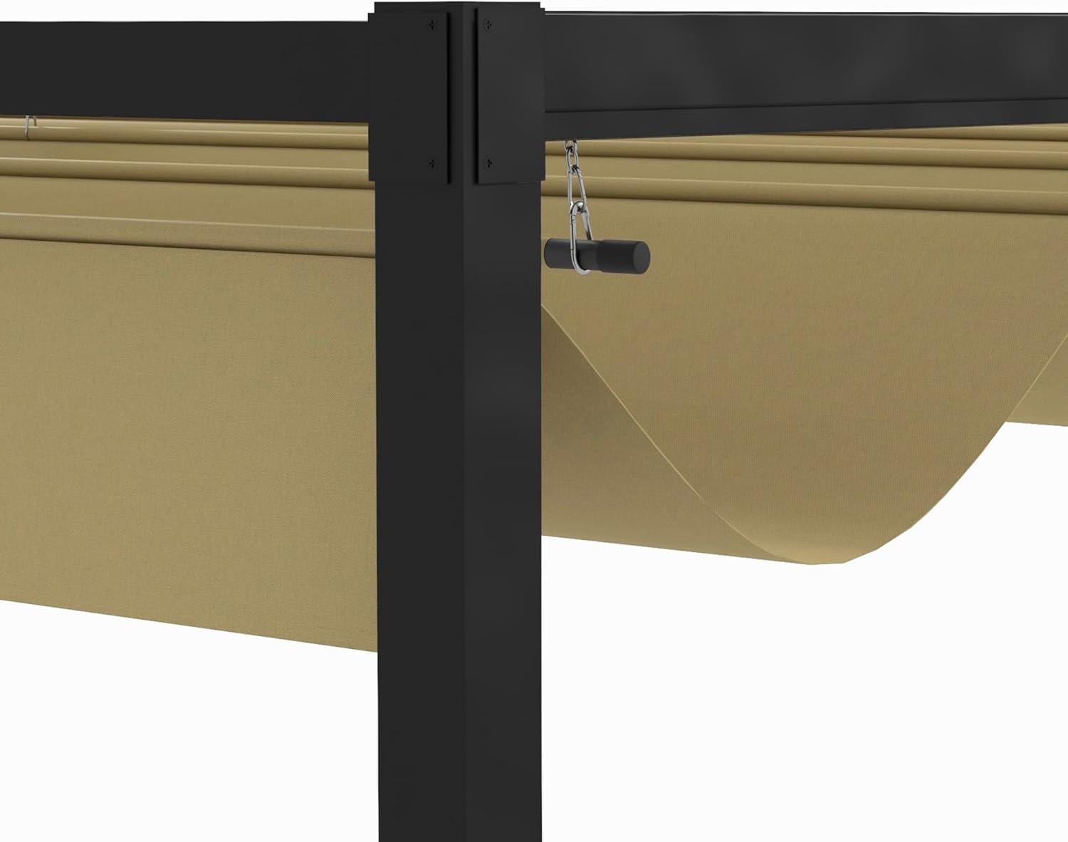 Outsunny Pergola 3x2m Garten Pavillon, Terrassendachung aus Metall, Gartenpavillon mit verstellbares Dach, Freistehend, Sonnenschutz für Terrasse und Garten, Khaki