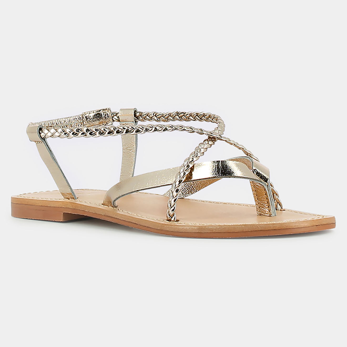 Jonak Sandales en Cuir Warren platine