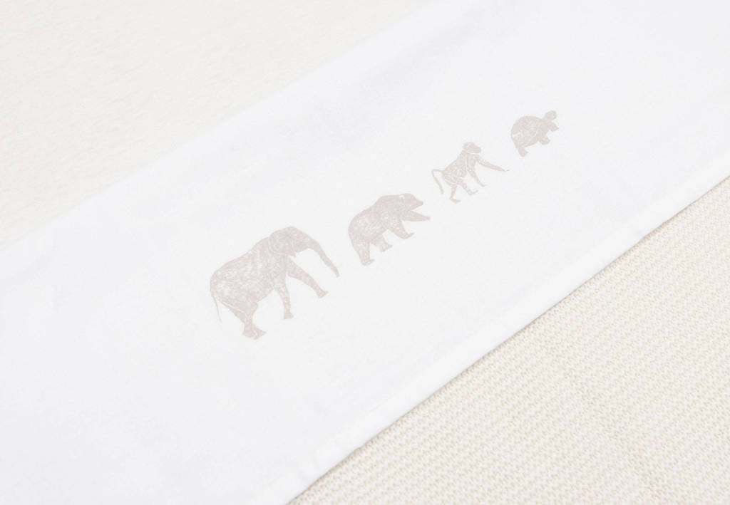 baby wieglaken 75x100cm Animals - Nougat