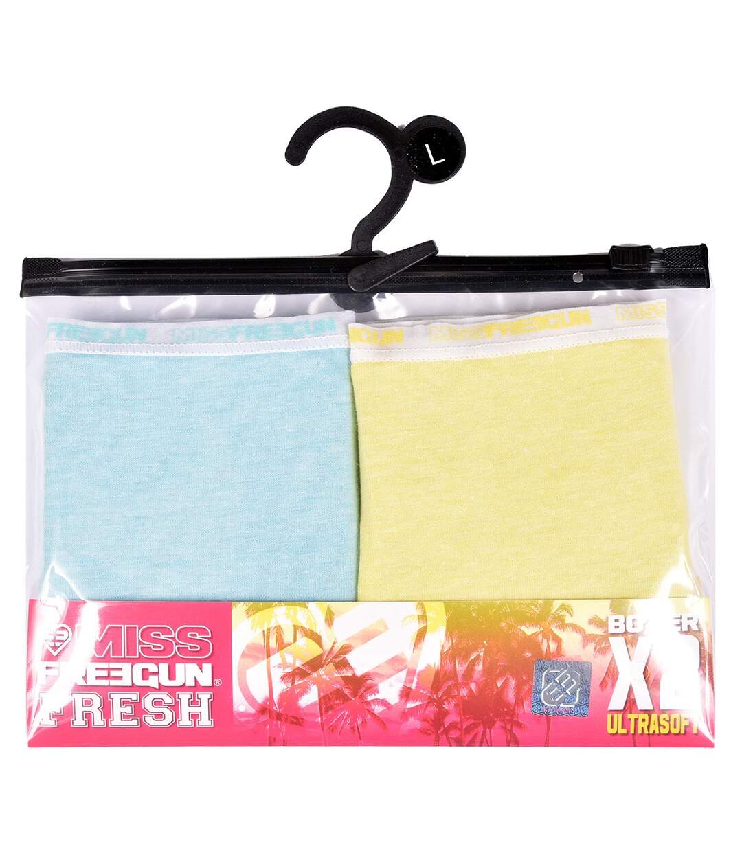 Culottes Femme MISS FREEGUN Confort Qualité supérieure Coton Majoritaire Pack de 2 Fresh Bleu/Jaune