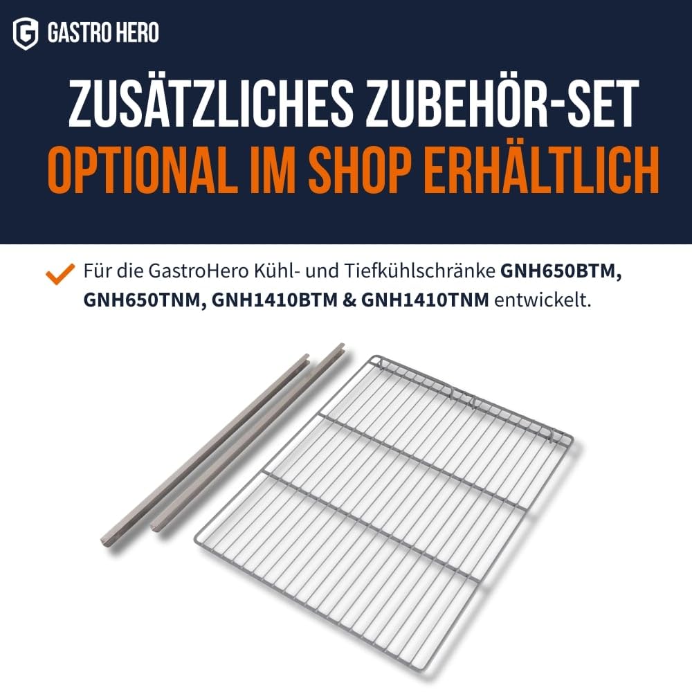 ECO 1300 GN 2/1 Monoblock Gastronomie Kühlschrank Gastronomiebedarf, 1350 Liter, Großvolumiger freistehender Gewerbekühlschrank, Energiesparend, Robuste Bauweise