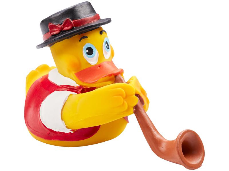 Lanco Badeente Alphorn, 14 cm Kautschuk Ente für die Badewanne