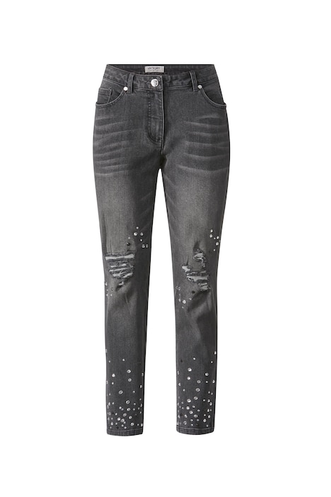 7/8-Jeans, Komfort Fit, Strassteinchen am Saum, 5-Pocket