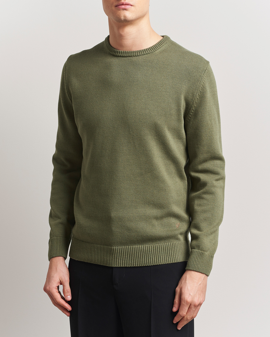 Stenströms Organic Cotton Knitted Sweater Olive
