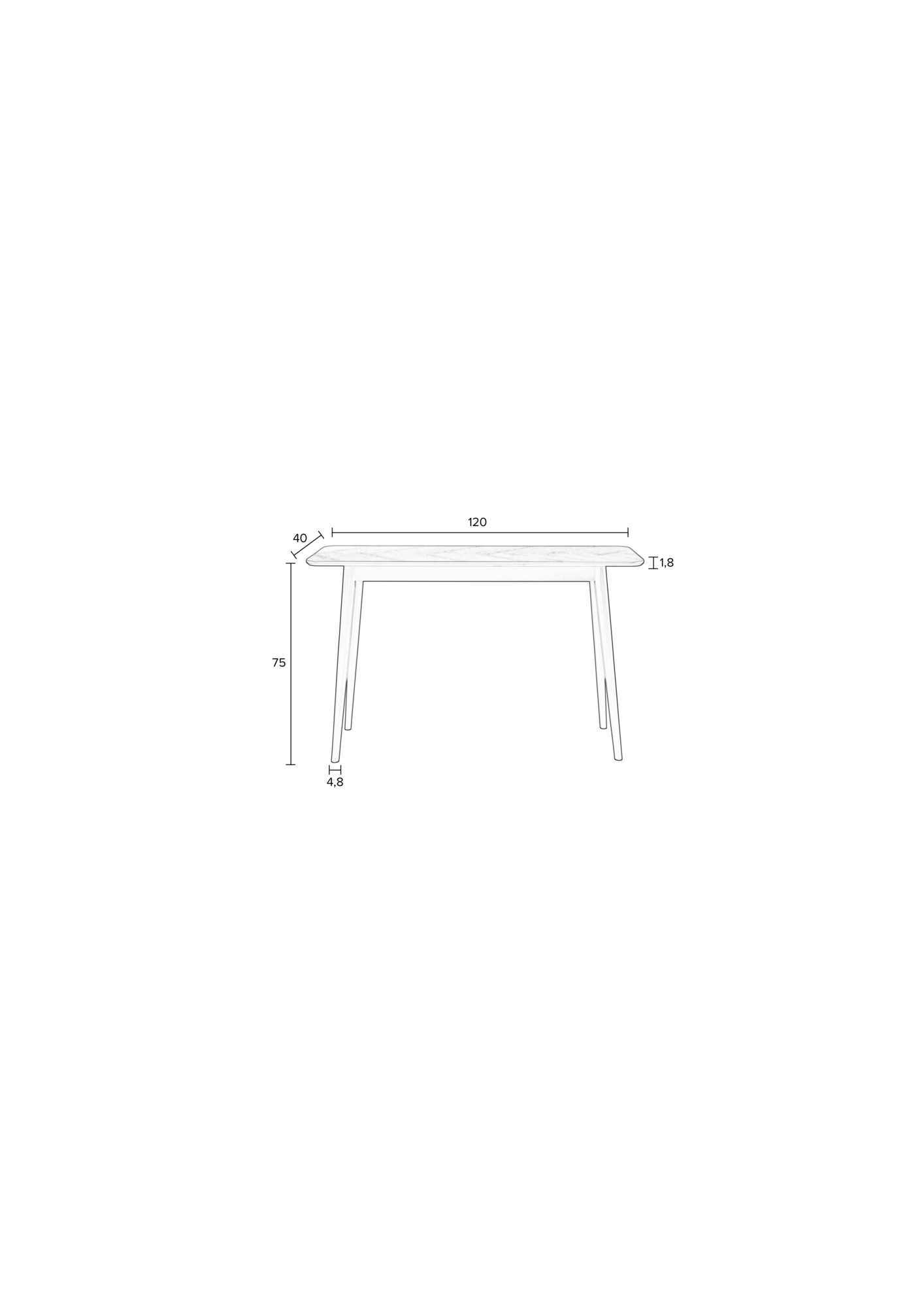 Console tafel Fabio zwart
