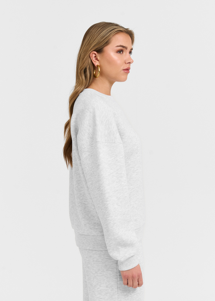 Patch sweater lichtgrijs