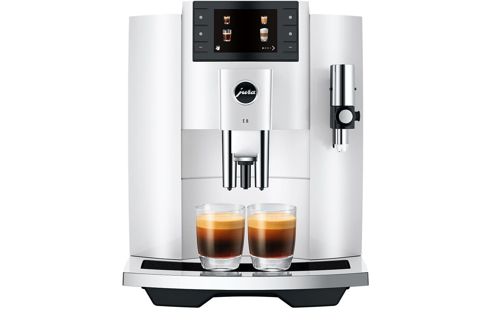Kaffeevollautomat E8 Piano Withe (SC)<br>Zweitassen-Vollautomat für 17 verschiedene Kaffee- und Milchgetränke