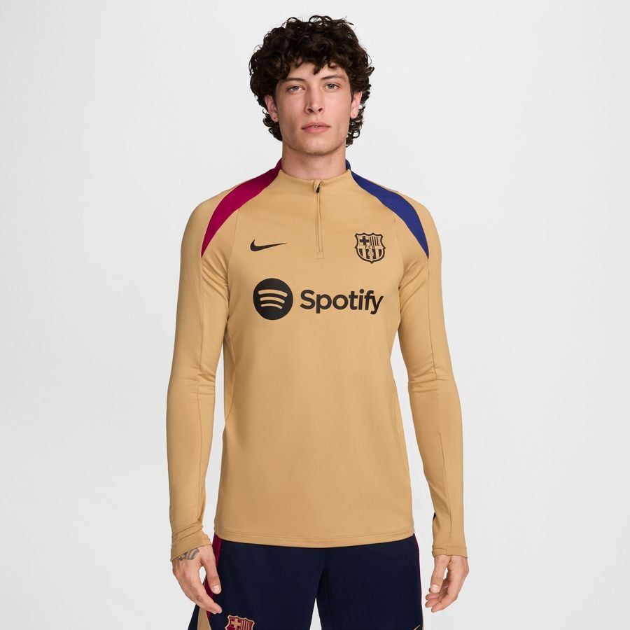 FC Barcelone Maillot d'Entraînement Dri-FIT Strike Drill - Or/Bordeaux/Noir