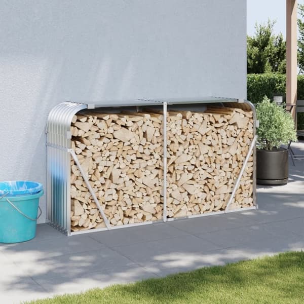 vidaXL Vedholder sølv 180x45x100 cm galvanisert stål