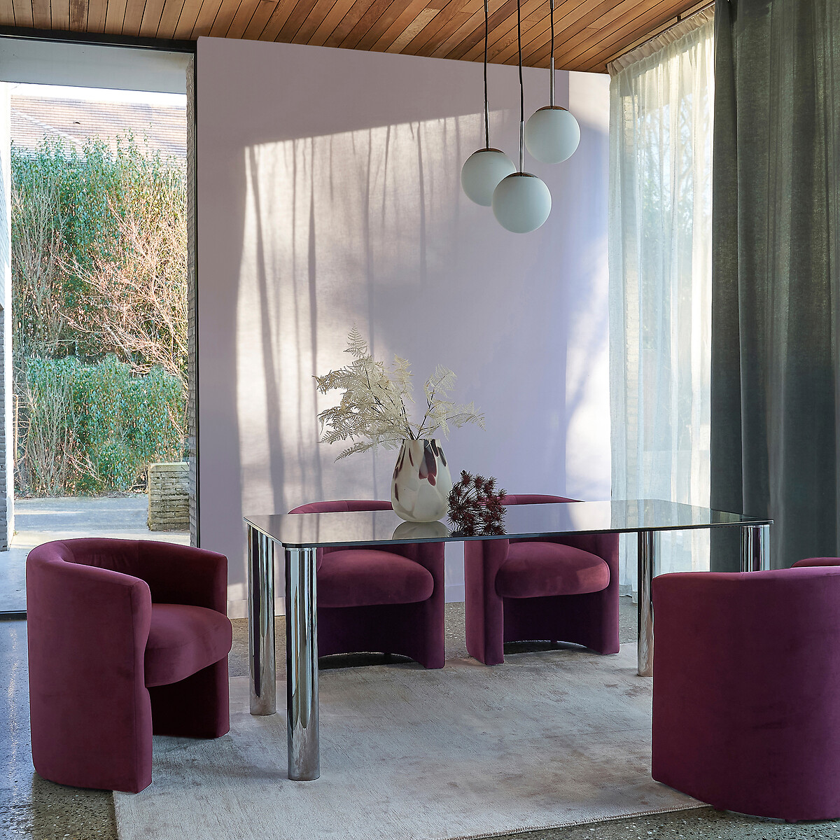 LA REDOUTE INTERIEURS<br>Tafel fauteuil em fluweel, Nolami