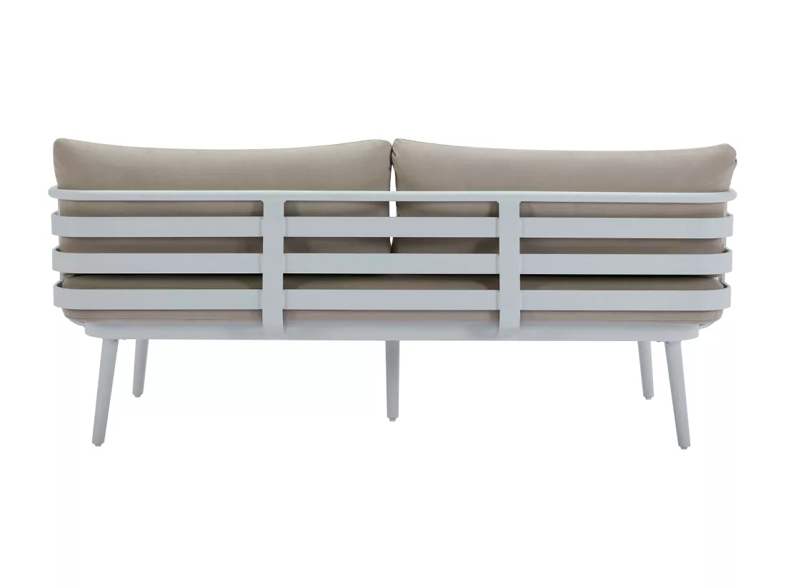 Salon de jardin en aluminium : canapé 2 places, 2 fauteuils et 2 tables basses - Blanc - KUTO de MYLIA