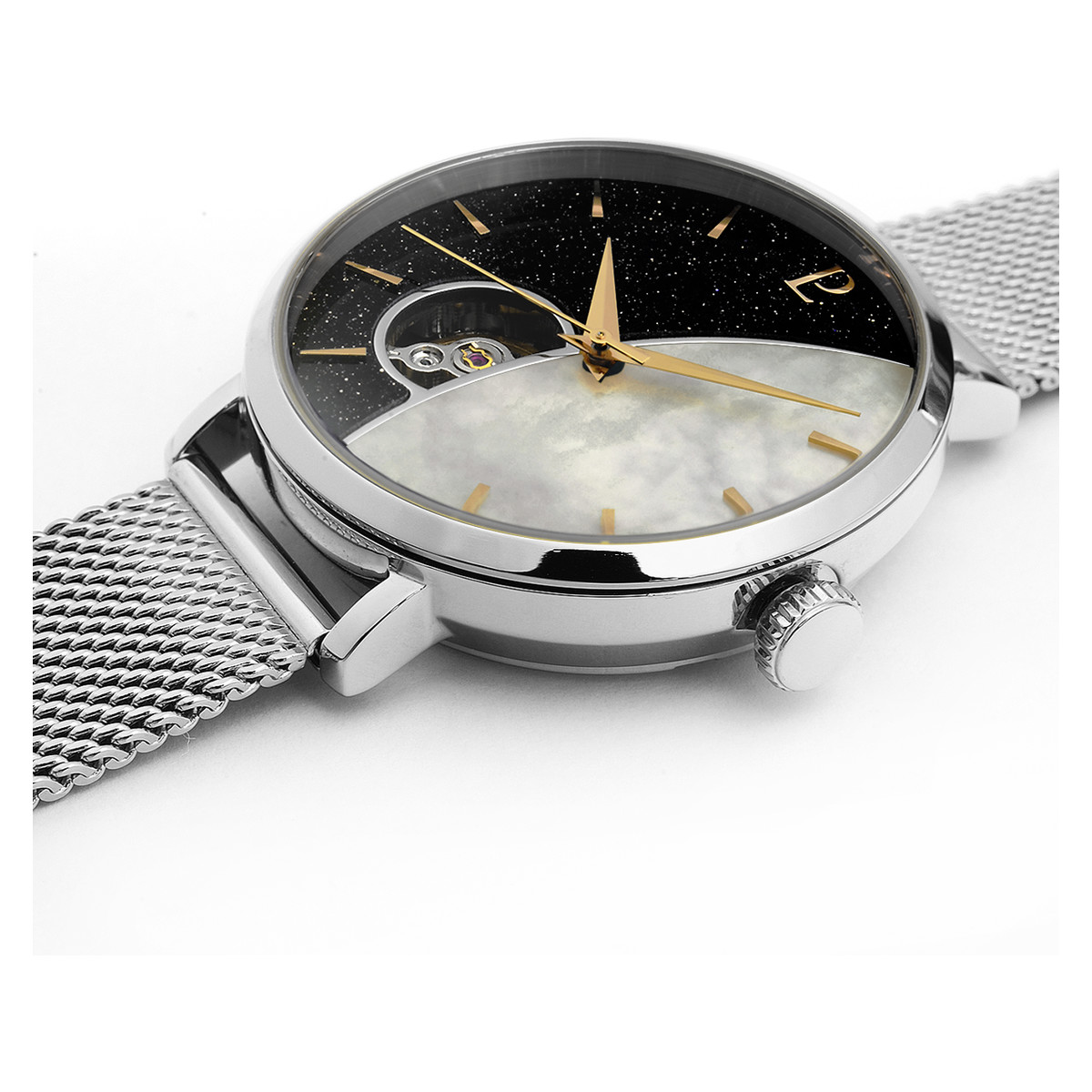 Montre Pierre Lannier femme automatique acier bracelet maille milanaise