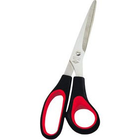 Ciseaux droitiers bouts pointus Wedo - noir/rouge
