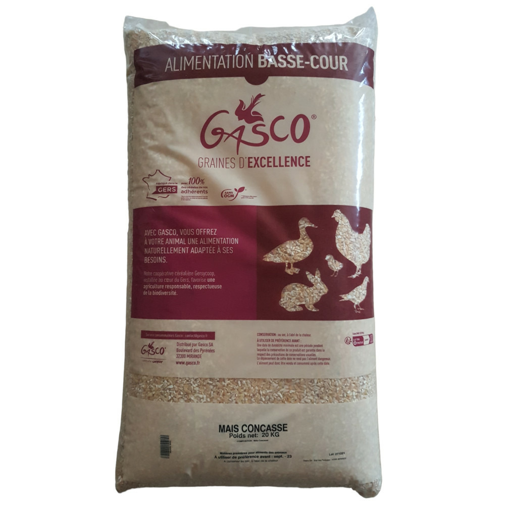 Maïs concassé 20 kg alimentation basse cour