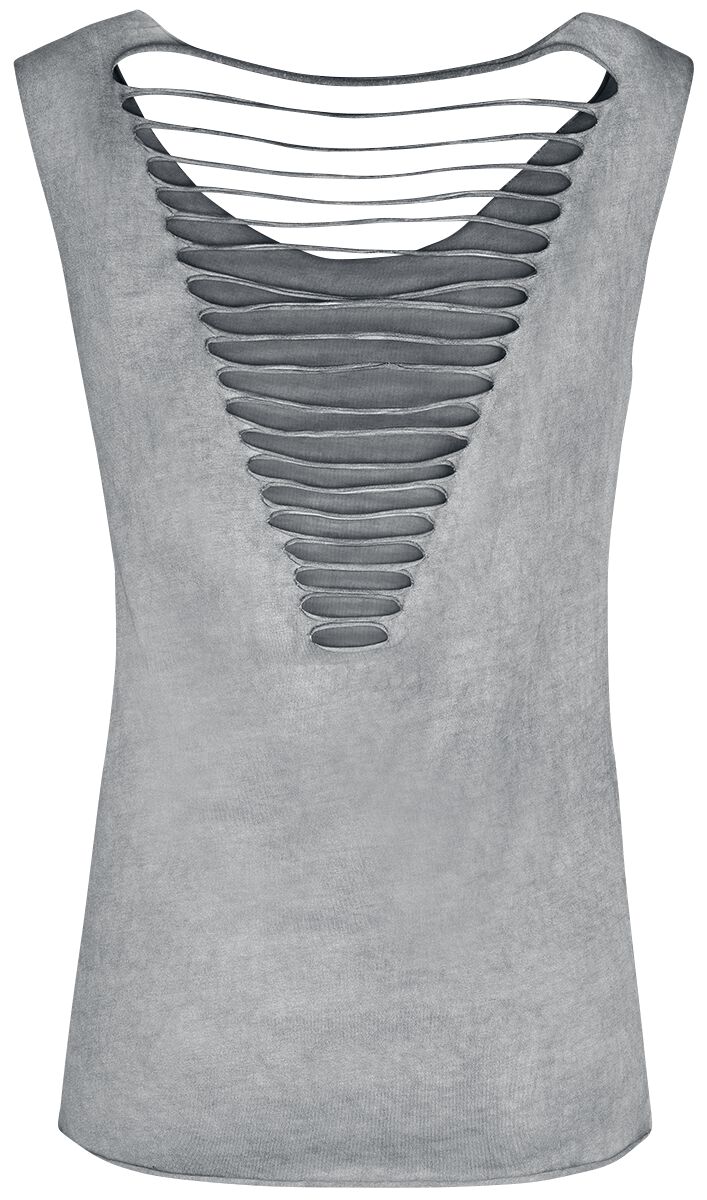 Haut Gris Avec Découpes & Imprimé | Black Premium by EMP Top
