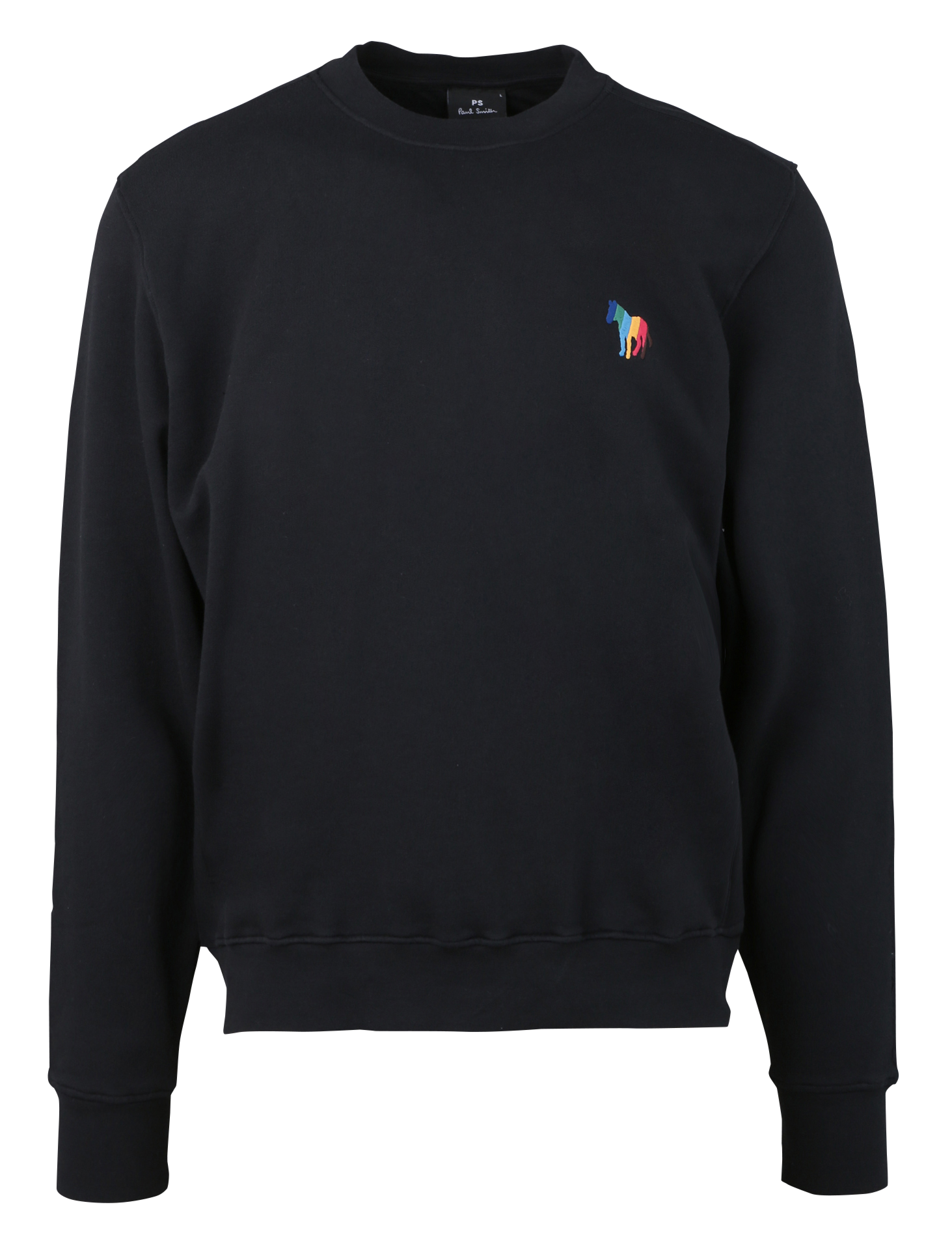 Sweat col rond brodé en coton | Noir
