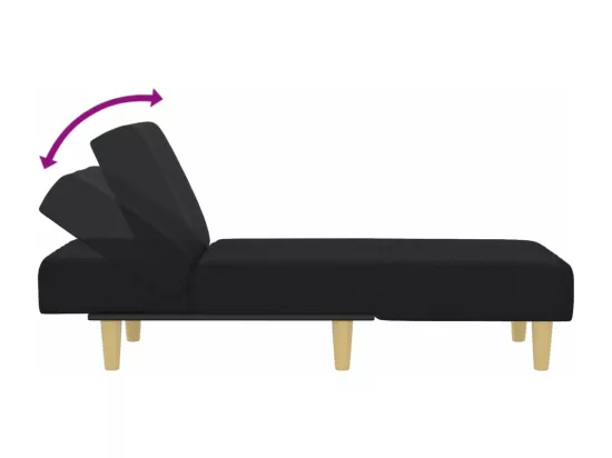 Prolenta Premium - Chaise longue noir tissu